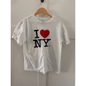 Women’s Vintage I Love New York White Tee T-Shirt Size Small